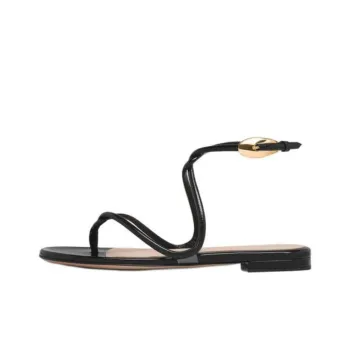 GIANVITO ROSSI Black Mamba One Strap Sandals Women's Black