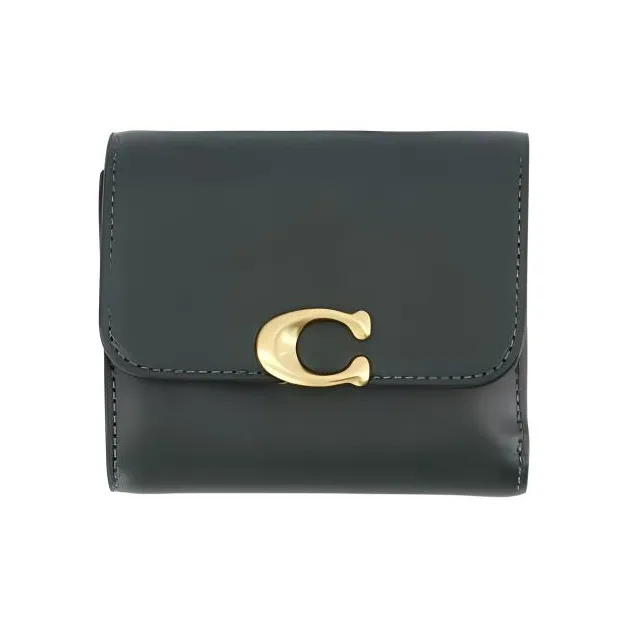 COACH Bandit Cow Leather Wallet Women's Dark Green-0