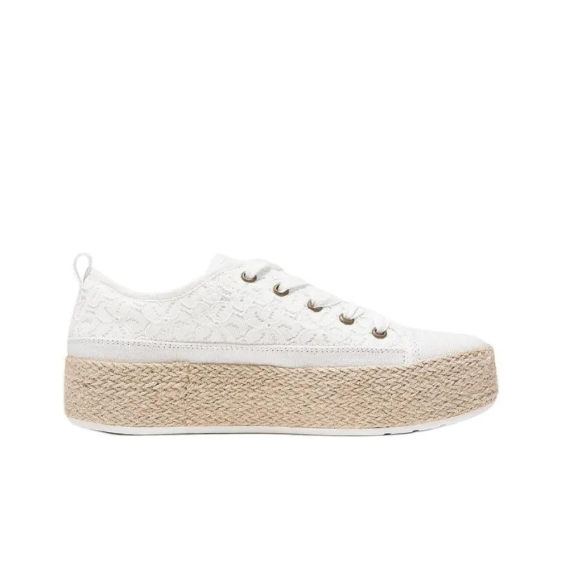 Skechers Bob's Anti-Slip Wear-Resistant Low-Top Canvas Shoes Women's White-1