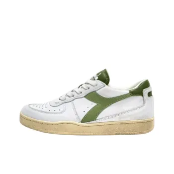 Diadora Mi Basket Anti Slip Wear Resistant Low Top Casual Shoes Men's White Green
