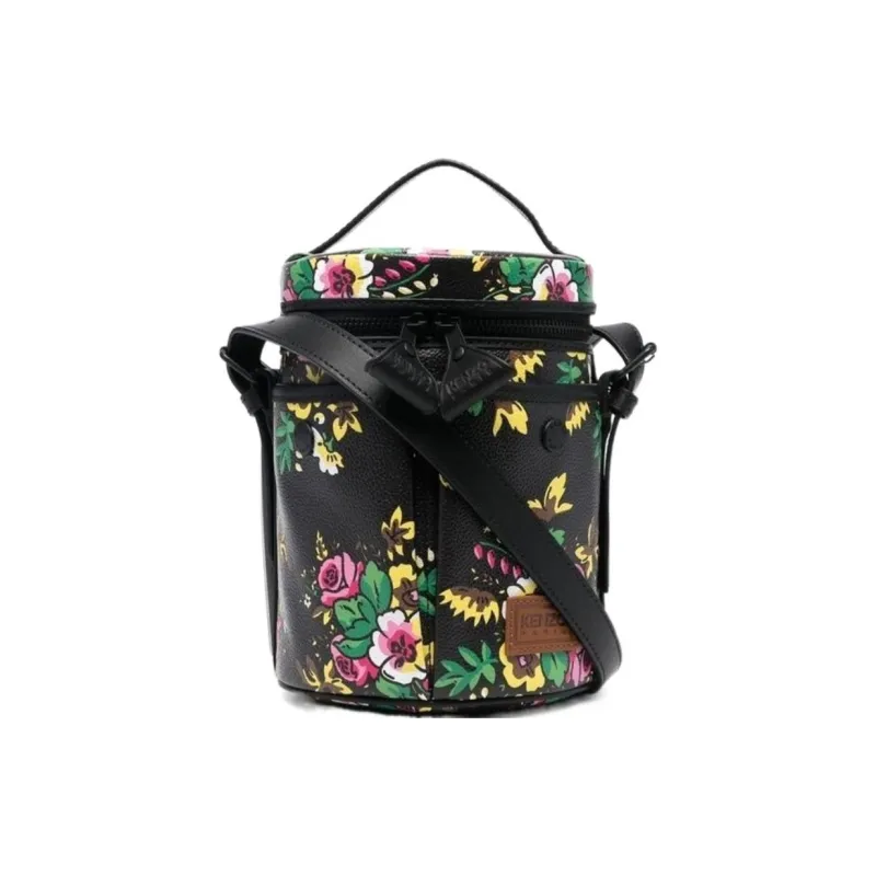 KENZO Polyurethane Bucket Bags Shoulder Bag Crossbody Bag Handbag Women's Black-2