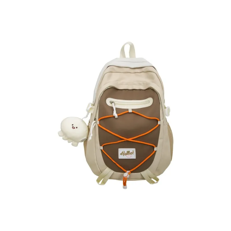 NOMK Nylon Backpack Unisex Pink/Yellow/Blue/Gray/Khaki/Green-7