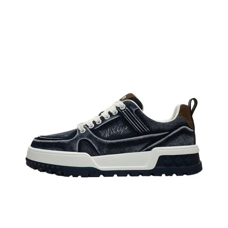 JEEP SPIRIT Abrasion-Resistant Low-Top Skateboard Shoes Men's Topaz Blue-0