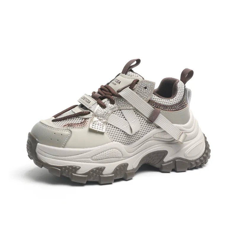 O.L Anti-Slip Wear-Resistant Breathable Height Increasing Low-Top Chunky Sneakers Women's-4