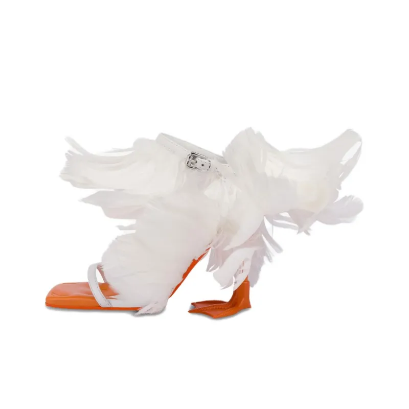MOSCHINO Duck Strap Sandals Women's White-0