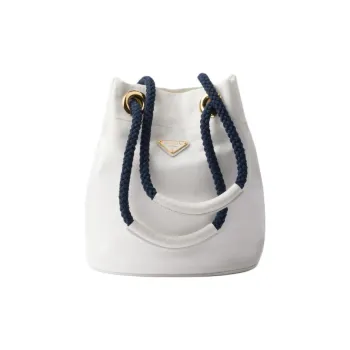 PRADA Re-Nylon Polyamide Bucket Bags Handbags Shoulder Bags Small Size Women's White & Blue