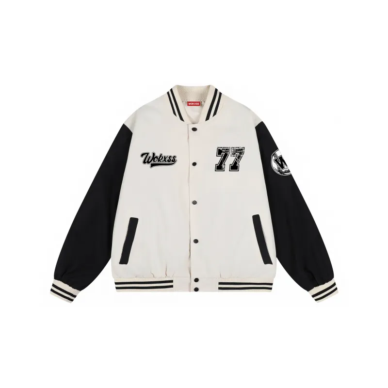 WOKXSS Baseball Jacket Unisex Black-3