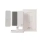 White Leather Texture Foldable Sunglasses Exclusive[Dual-Powered+Three Light Modes]