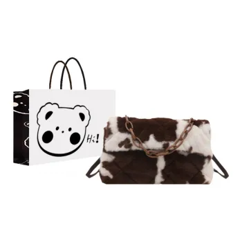NX DOUGHNUT Plush Portable Small Square Bag Crossbody Bag Shoulder Bag Regular Unisex Multicolor