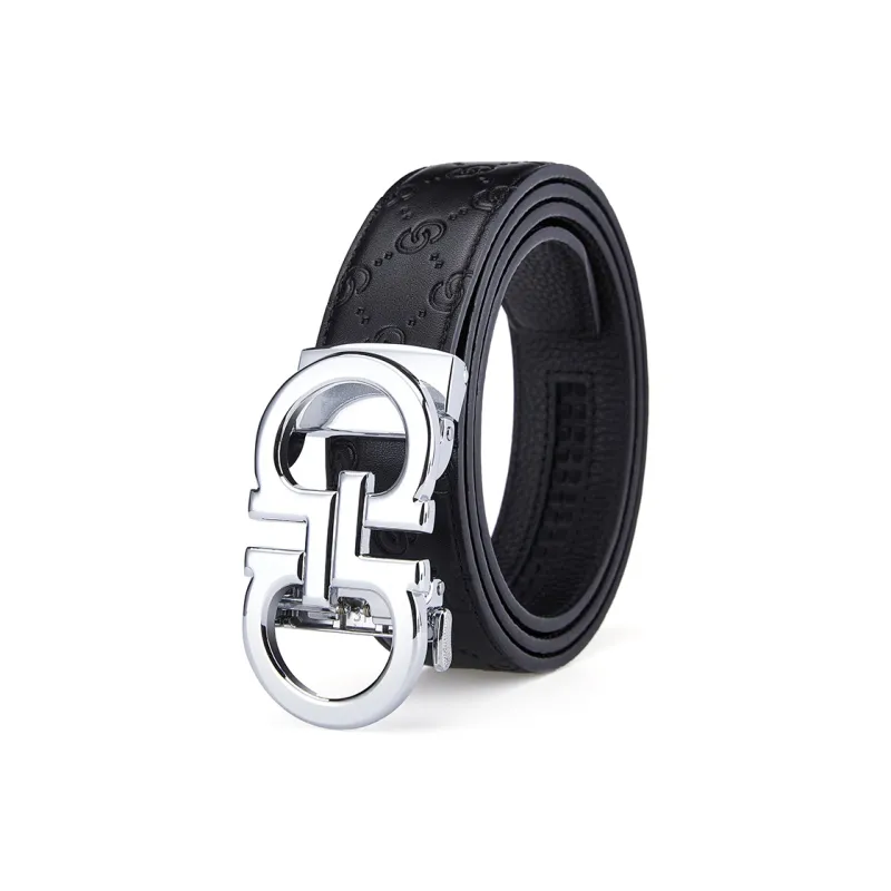 GUSKI Top Grain Cow Leather Belt, Husband's Belt Men's Gunmetal Width 3.5cm Gift Box Set-7