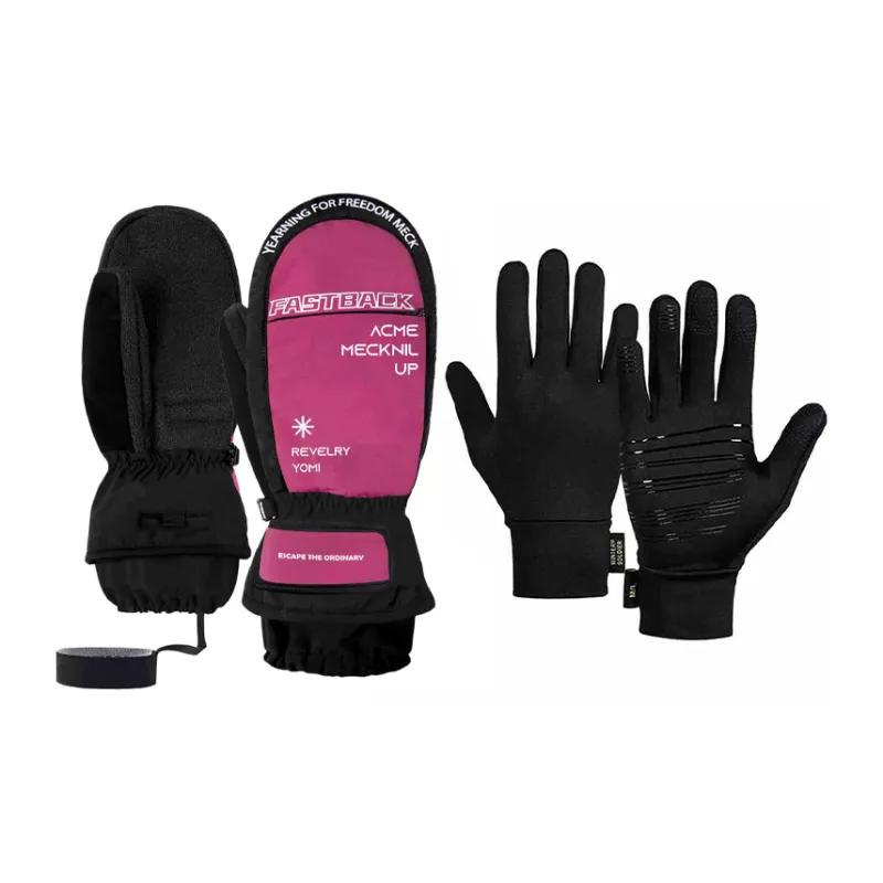 MECK Ski Gloves Anti-Slip Wear-Resistant Mittens Unisex-3