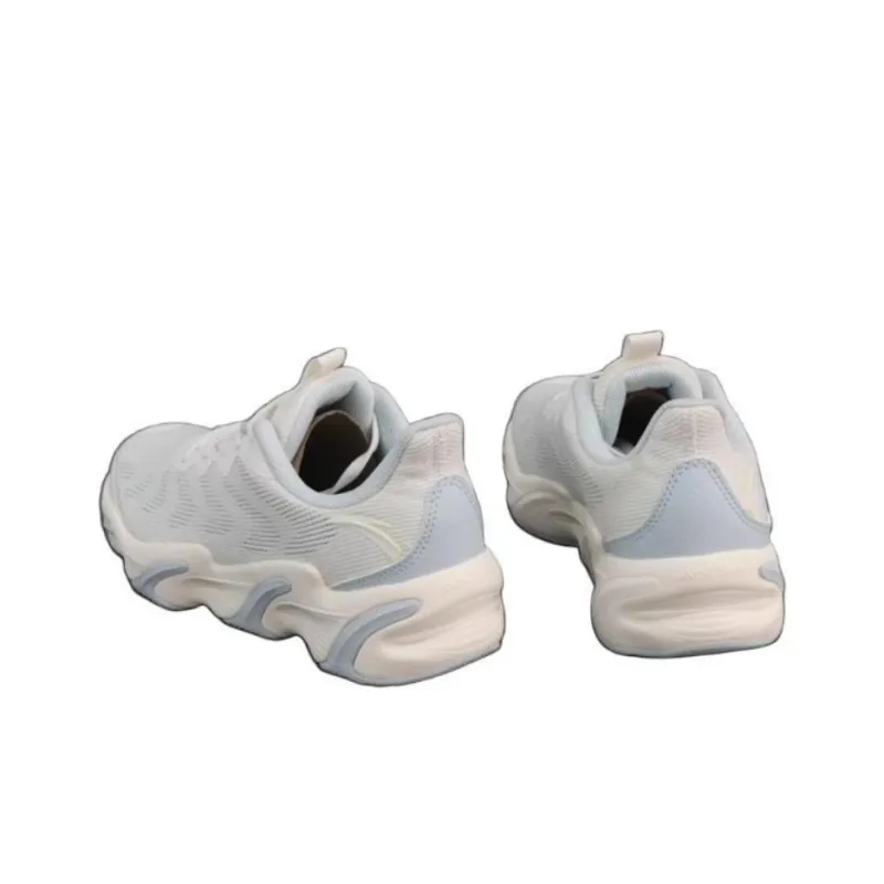 Anta Keep Moving Cushioning Wear-Resistant Low-Top Running Shoes Women's White Blue-3