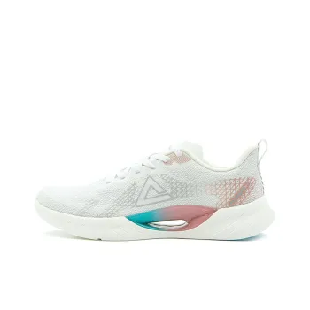 PEAK Cushioning Wear Resistant Low Top Casual Running Shoes Unisex Gray Red