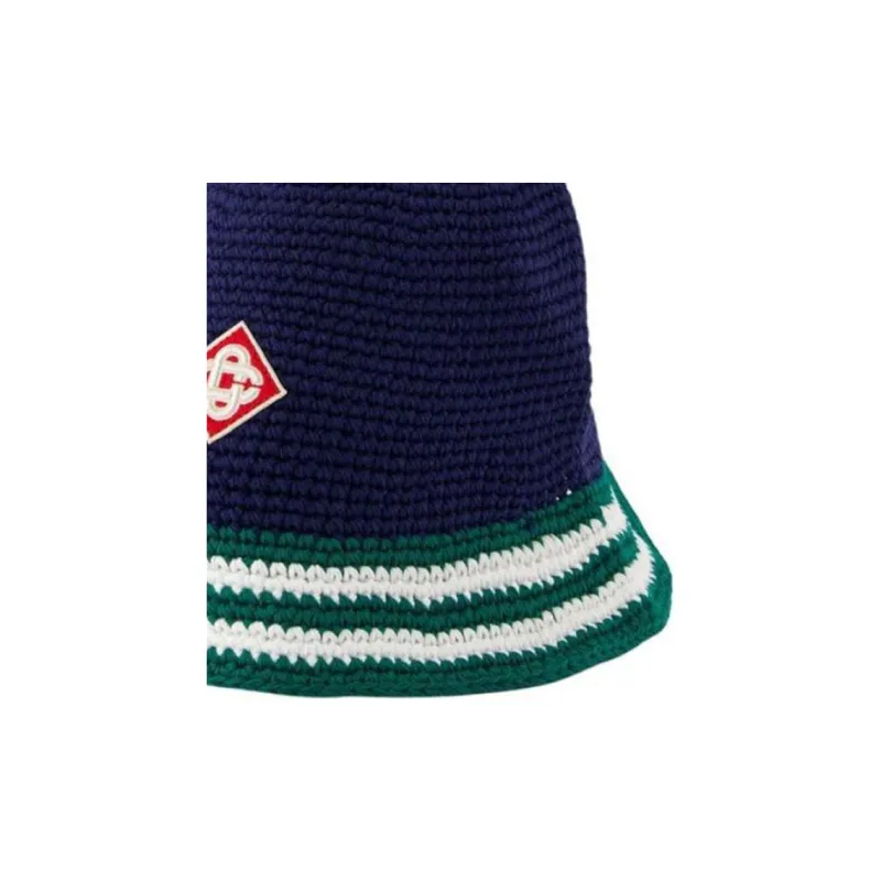 CASABLANCA Striped Crochet Hat-1
