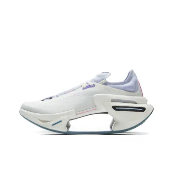 LiNing Shadow 3.0 Cushioning Rebound Height Increasing Low Top Casual Running Shoes Men's White Purple