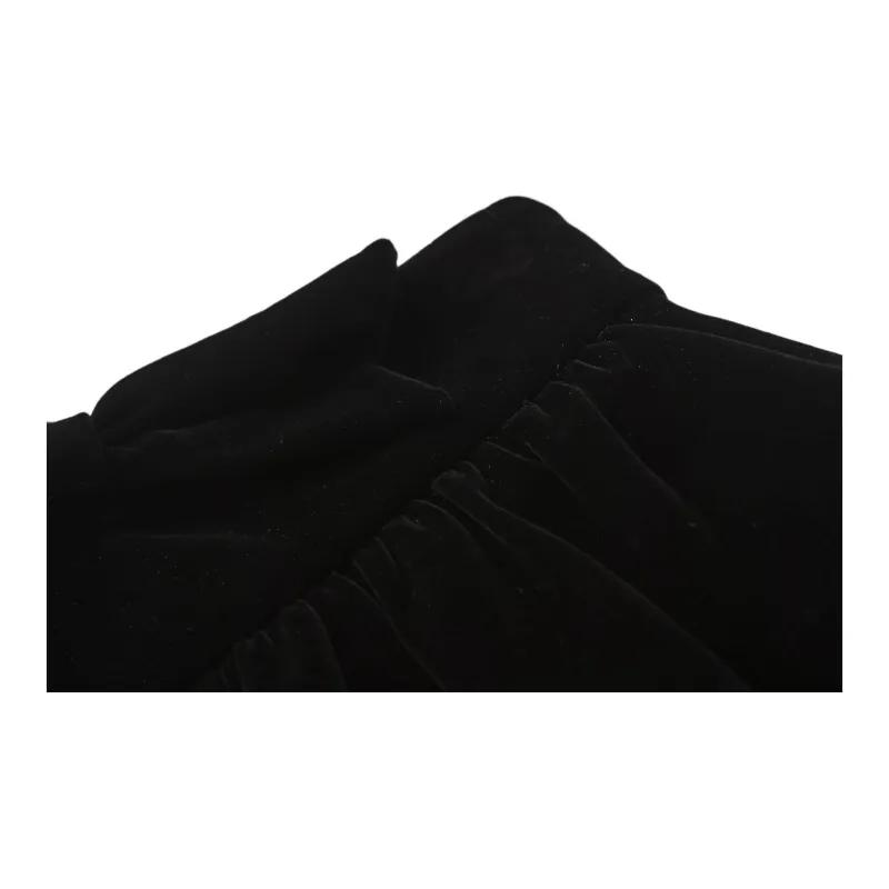 CHIWAWAMEME Casual Short Skirts Women's Velour Black-2