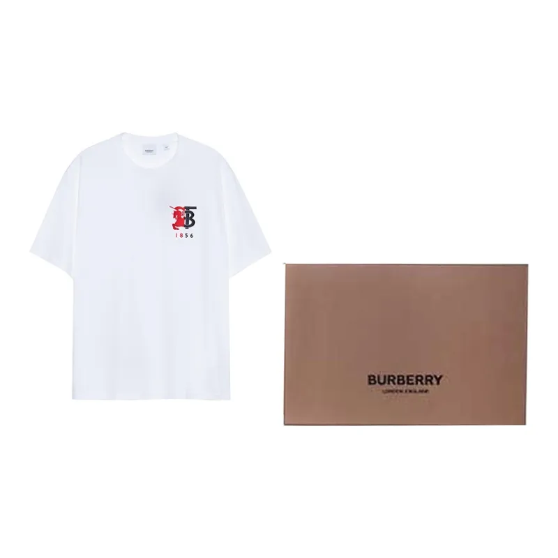 Burberry Contrast Logo Graphic Cotton T shirt-3