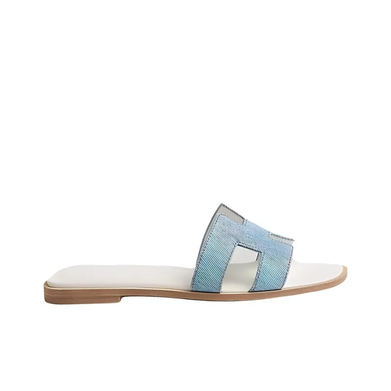 HERMES Oran Slide Slippers Women's Blue-1