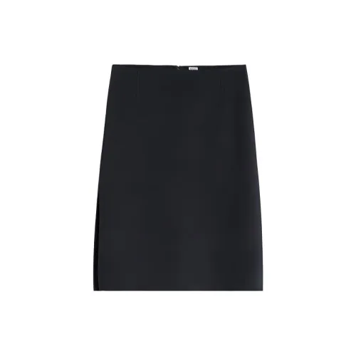TOTEME Side-slit Wool Straight Skirt