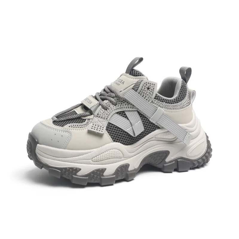 O.L Anti-Slip Wear-Resistant Breathable Height Increasing Low-Top Chunky Sneakers Women's-0