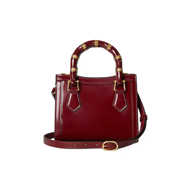 GUCCI Diana Leather Handbag Mini Women's Red-4