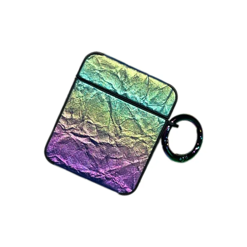 CORBELLATI Compatible With AirPods 1/2/3/Pro 1/2/4th Generation TPU Iridescent Pleated Texture Headphone Cases-5