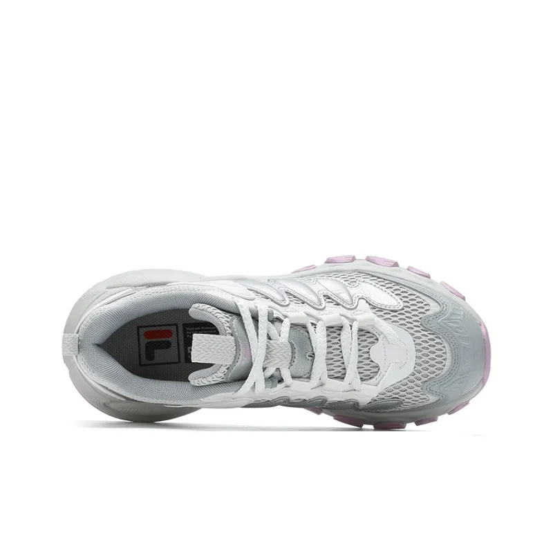 FILA TRUFFLE Cushioning Abrasion Resistant Breathable Low Top Running Shoes Women's Silver-3