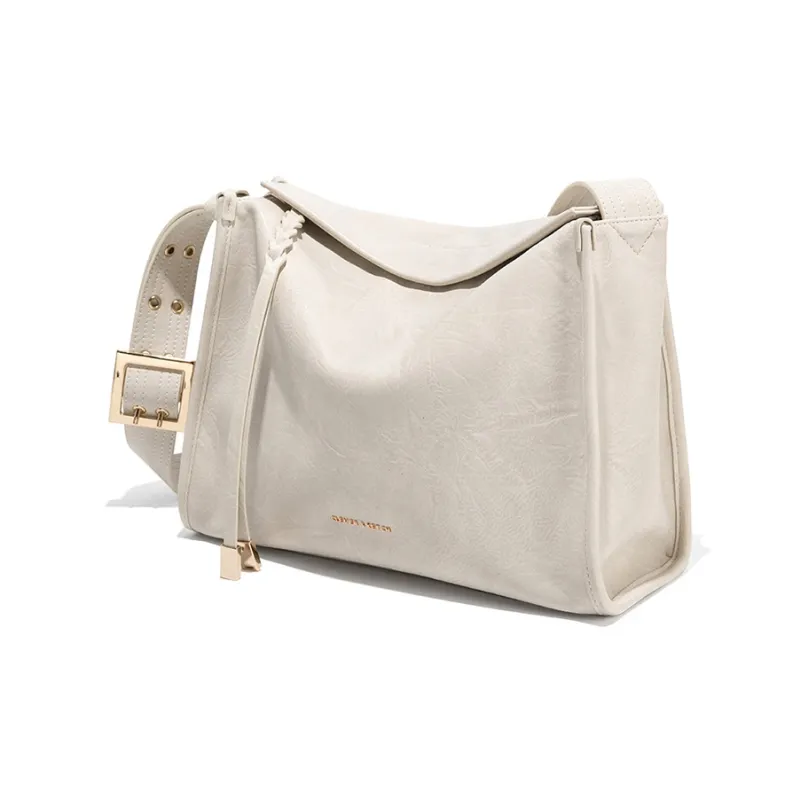 CLEVER& KETCH PU Shoulder Bag Crossbody Bag Hobo Bag Regular Women's Ecru/Black-1