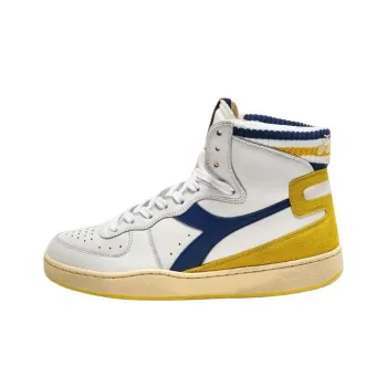 Diadora Mi Basket Anti Slip Wear Resistant High Top Skateboard Shoes Men's White Blue