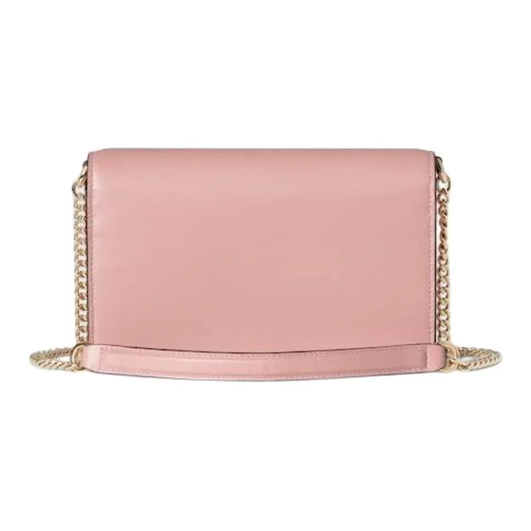 GUCCI Smooth Leather Shoulder Bag Women's Light Pink-2