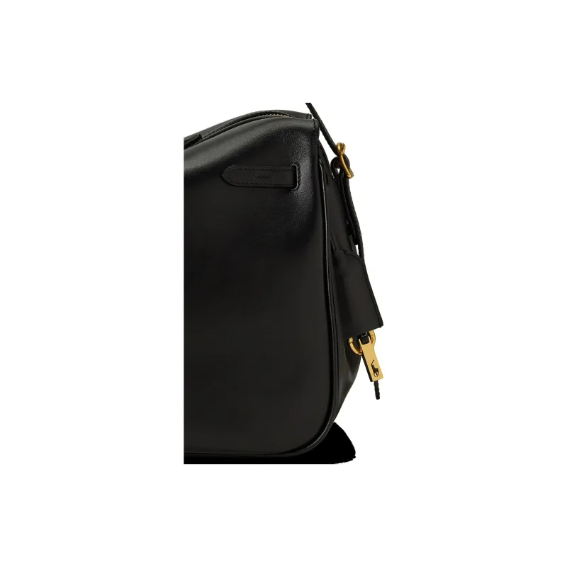 Ralph Lauren Polo ID Cow Leather Shoulder Bag Women's Black-4