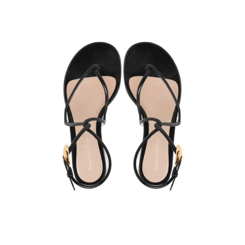 GIANVITO ROSSI Black Mamba One Strap Sandals Women's Black-3