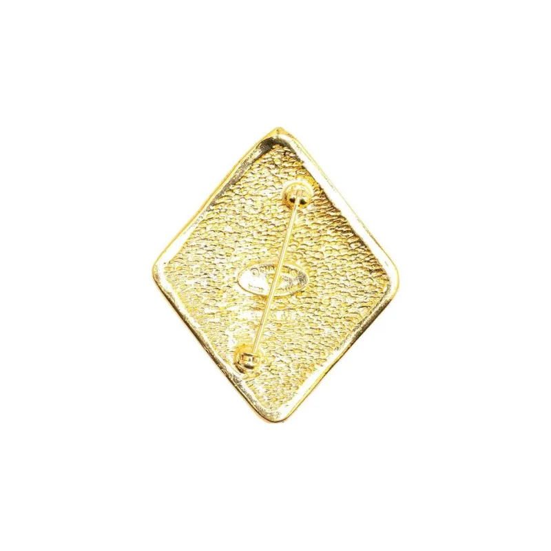 CHANEL Pre Owned 1970 1980 Gold Plated Cc Diamond Brooch Costume Brooch-1