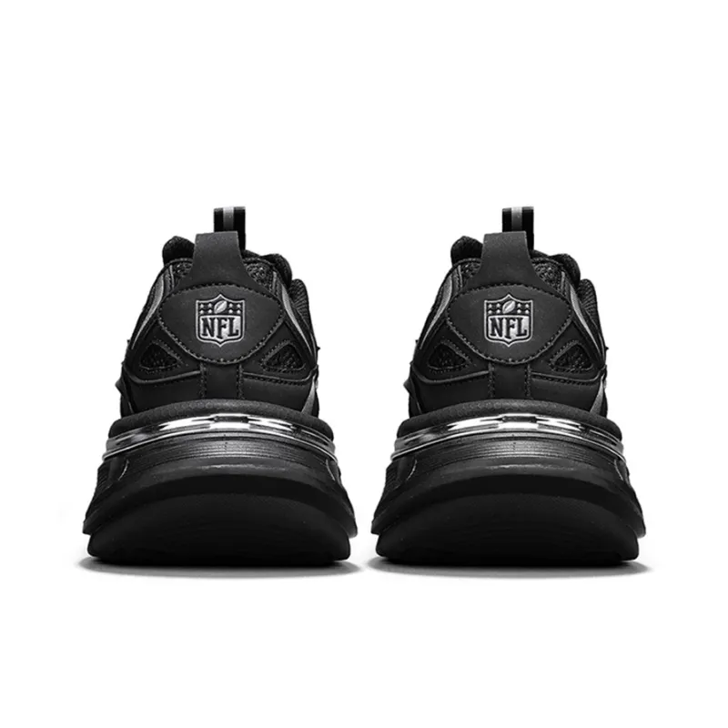 NFL Ultra S Chunky Sneakers Unisex Low Top Black Silver-4