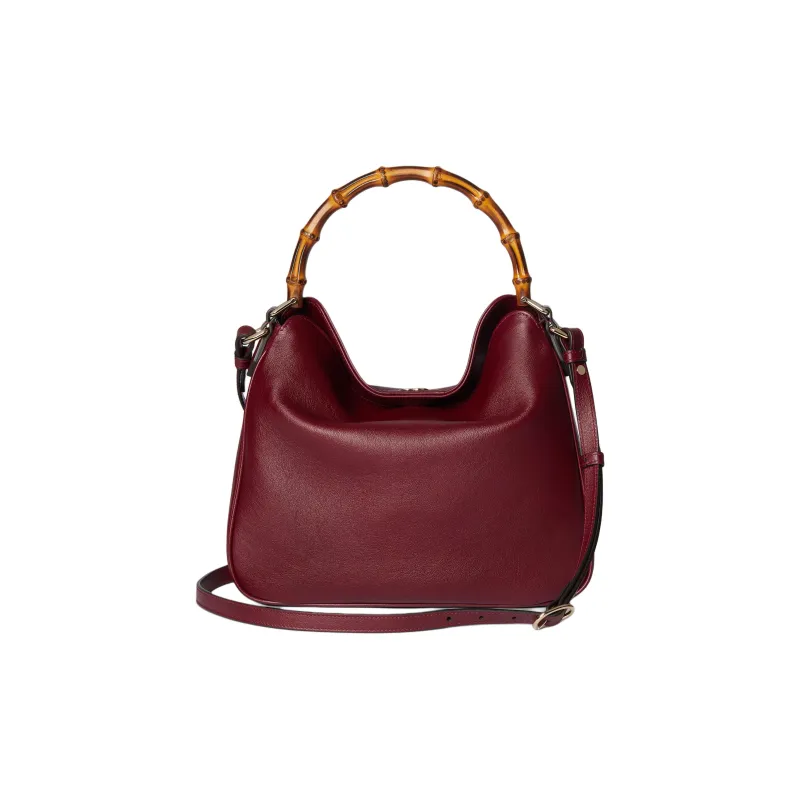 GUCCI Diana Leather One Shoulder Handbag Medium Size Women's Red-3