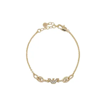 EMPORIO ARMANI Gold Tone Brass Station Bracelet
