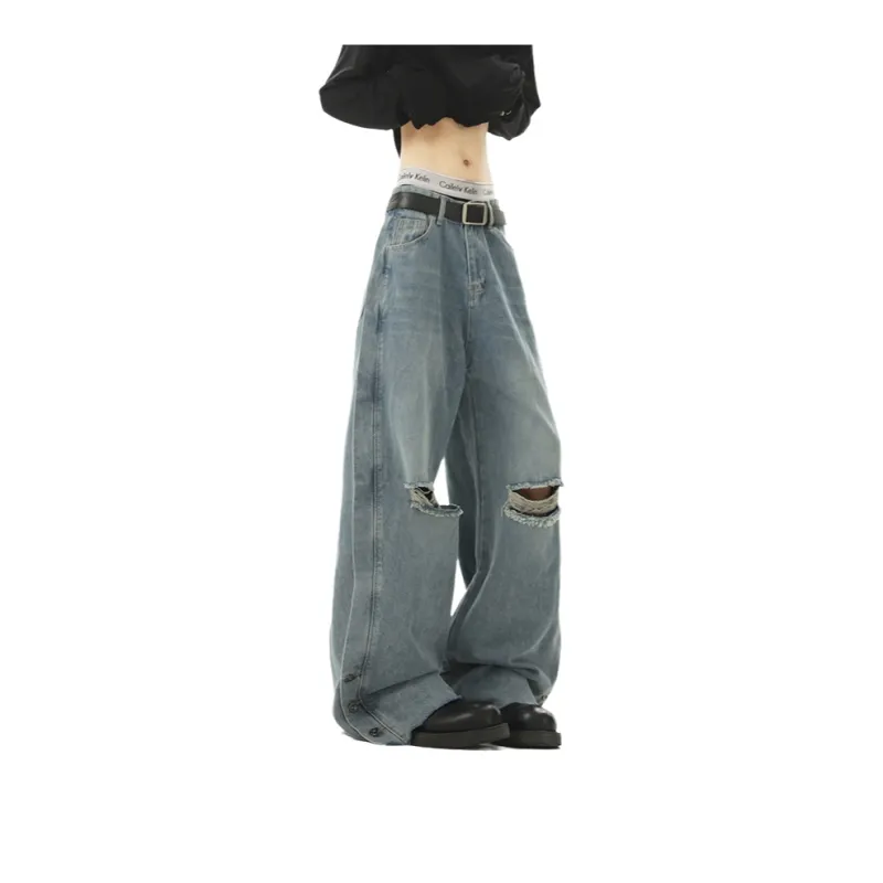 WARNING LIGHT Jeans Unisex Blue-2