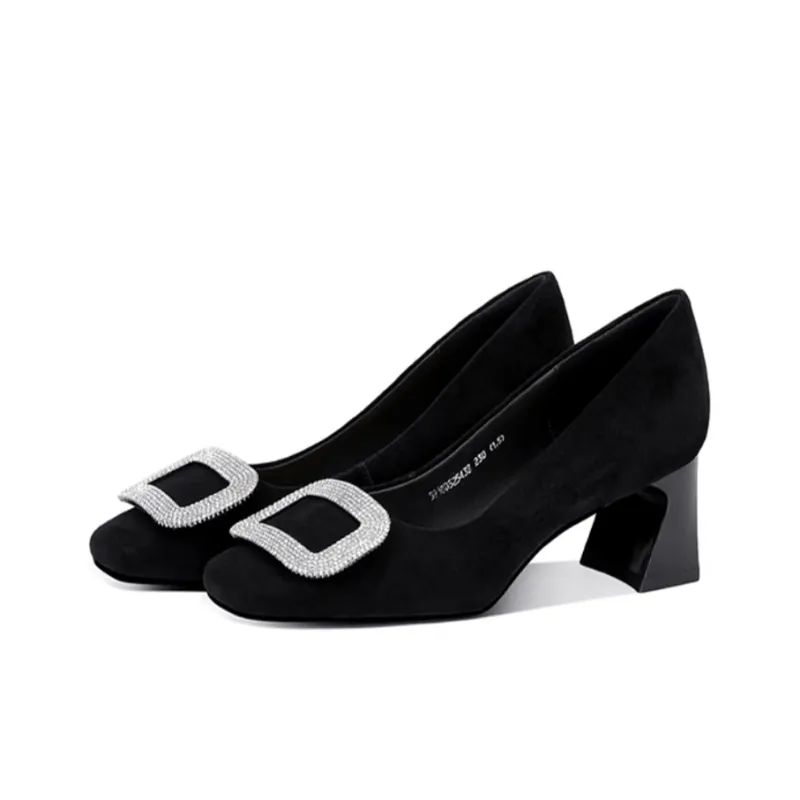 JESSICA SOPHIA Chunky Heel High Heels Women's Black-2