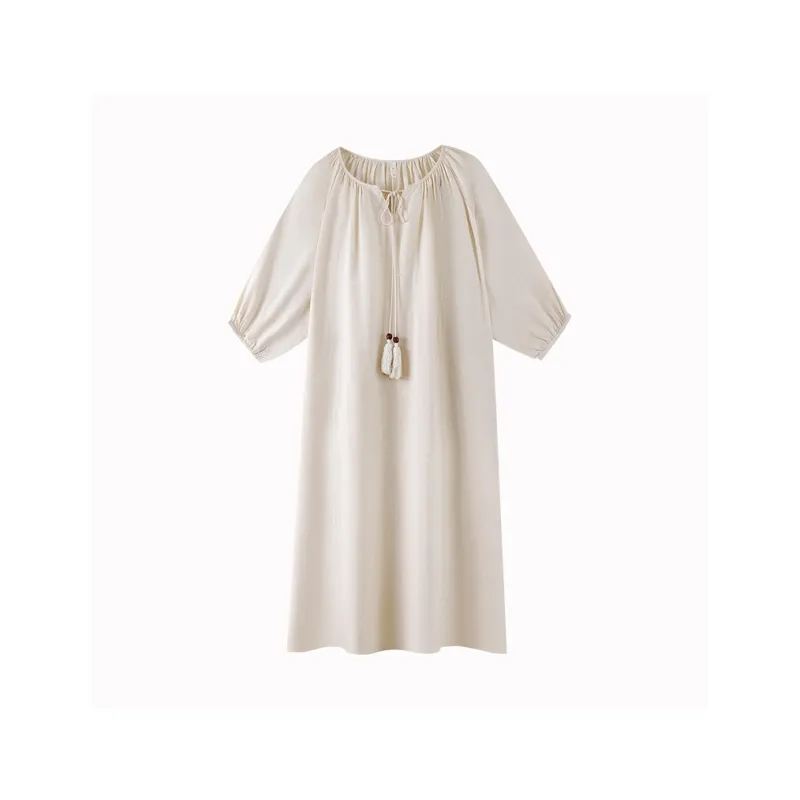 XIAFENYAN Nightgown Women's Apricot-0