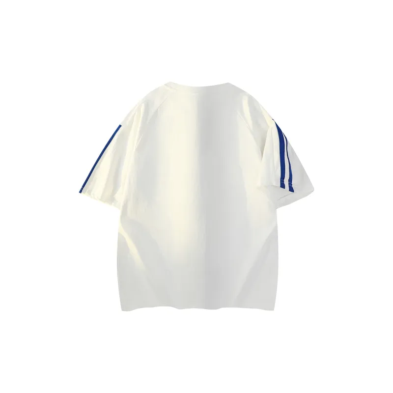 IXXAT T Shirt Unisex White Blue Stripes-1