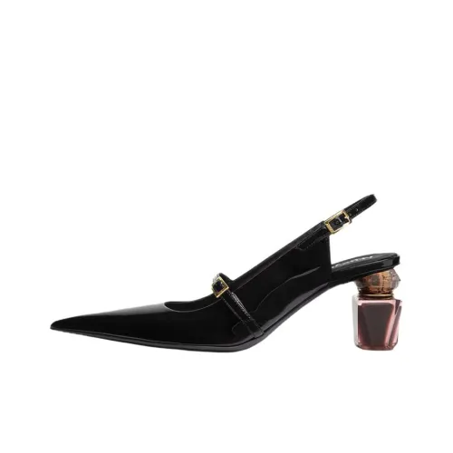 FANSIZHE Irregular Heel High Heels 7cm Women's Black