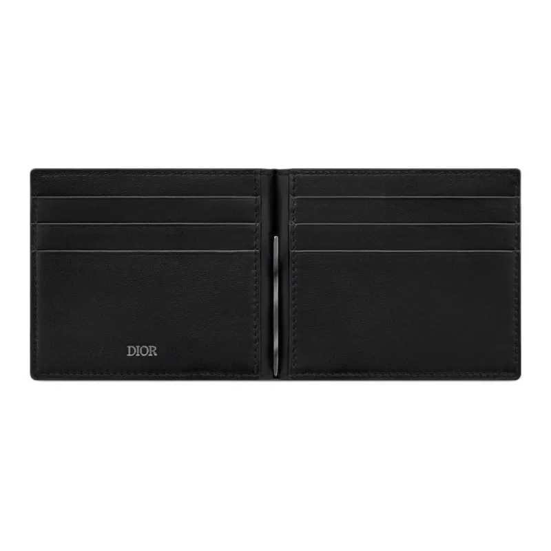 DIOR CD Diamond Cotton Wallet Men's Black-3