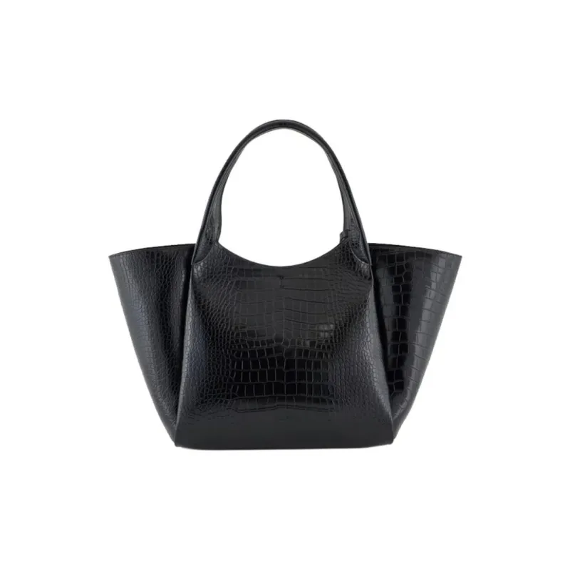 EMPORIO ARMANI Polyester Tote Bag, Shopping Bag, Handbag Extra Large Women's Black-2