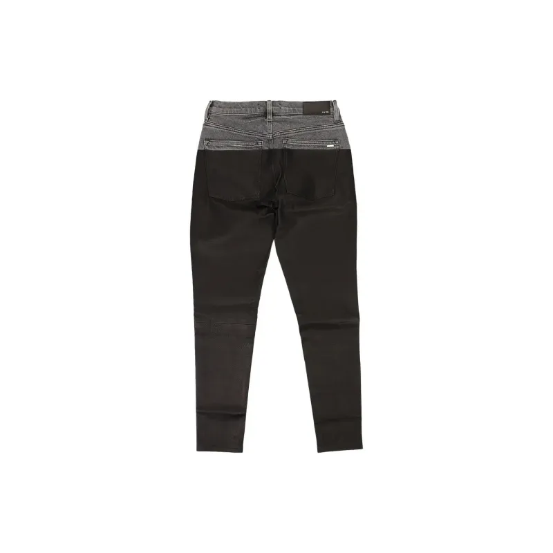AMIRI Contrast Leather Skinny Jeans 'Black/Aged Black'-1