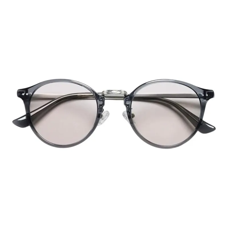 UNIQLO Plastic Metal Round Sunglasses Unisex Black-1