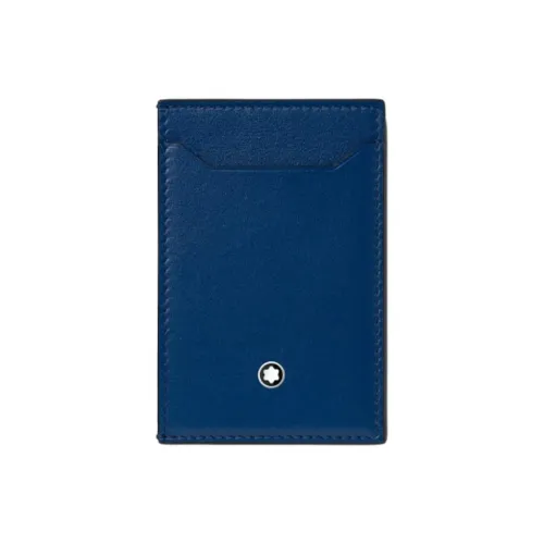 MONTBLANC Calfskin Card Holder Men's Blue/Black