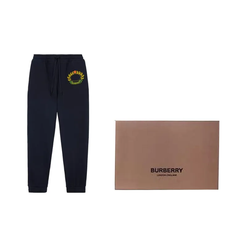 Burberry Knitted Sports Pants Men's Blue-2