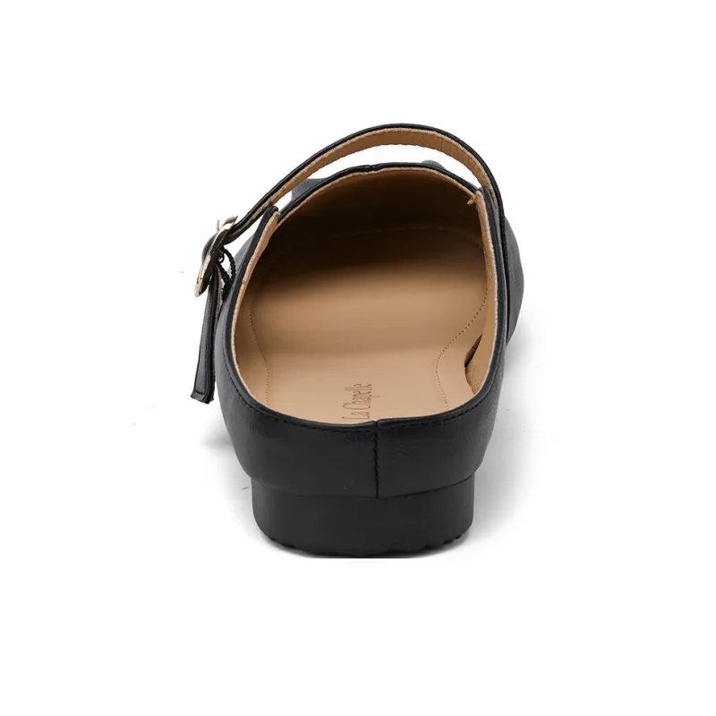 La Chapelle Slip-Resistant Wrap-toe Slippers Women's Black-4
