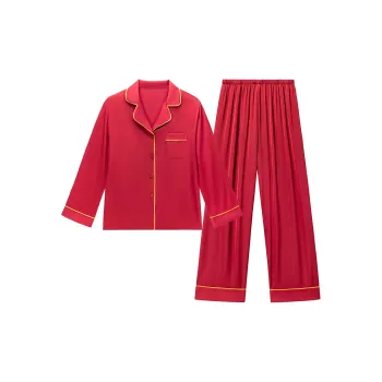 Shanghai Story Pajama Set Unisex Burgundy
