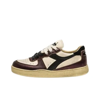 Diadora Mi Basket Anti Slip Wear Resistant Low Top Skateboard Shoes Women's Beige Brown